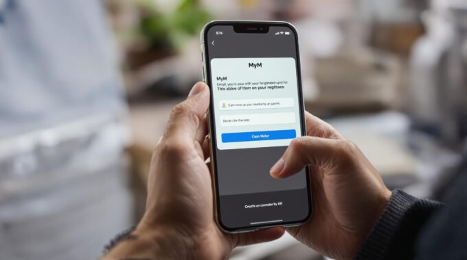MyM app on a smartphone.