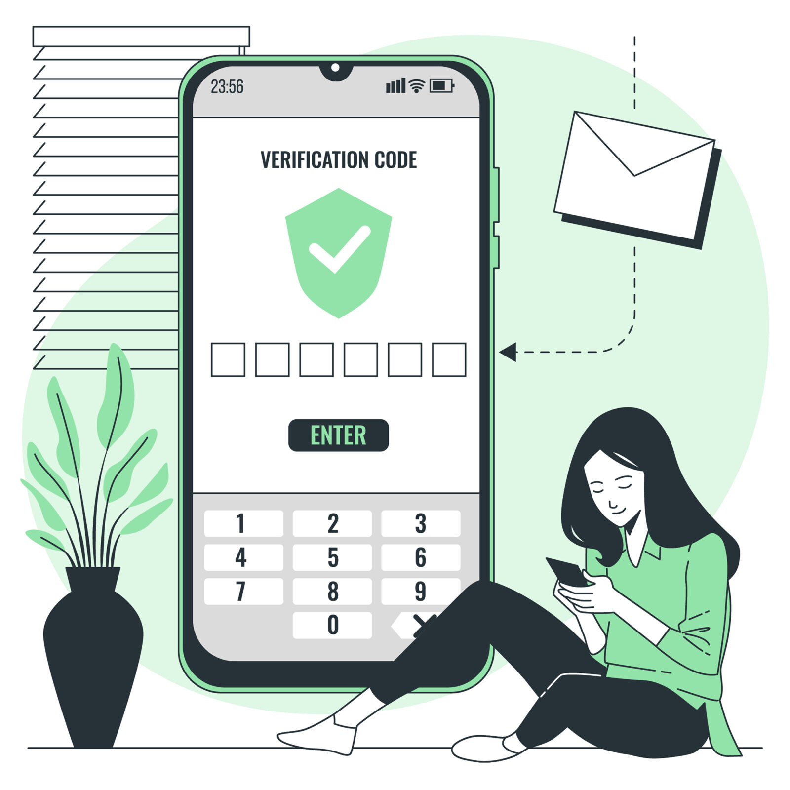 Femme se faisant voler son mot de passe avec du Smishing