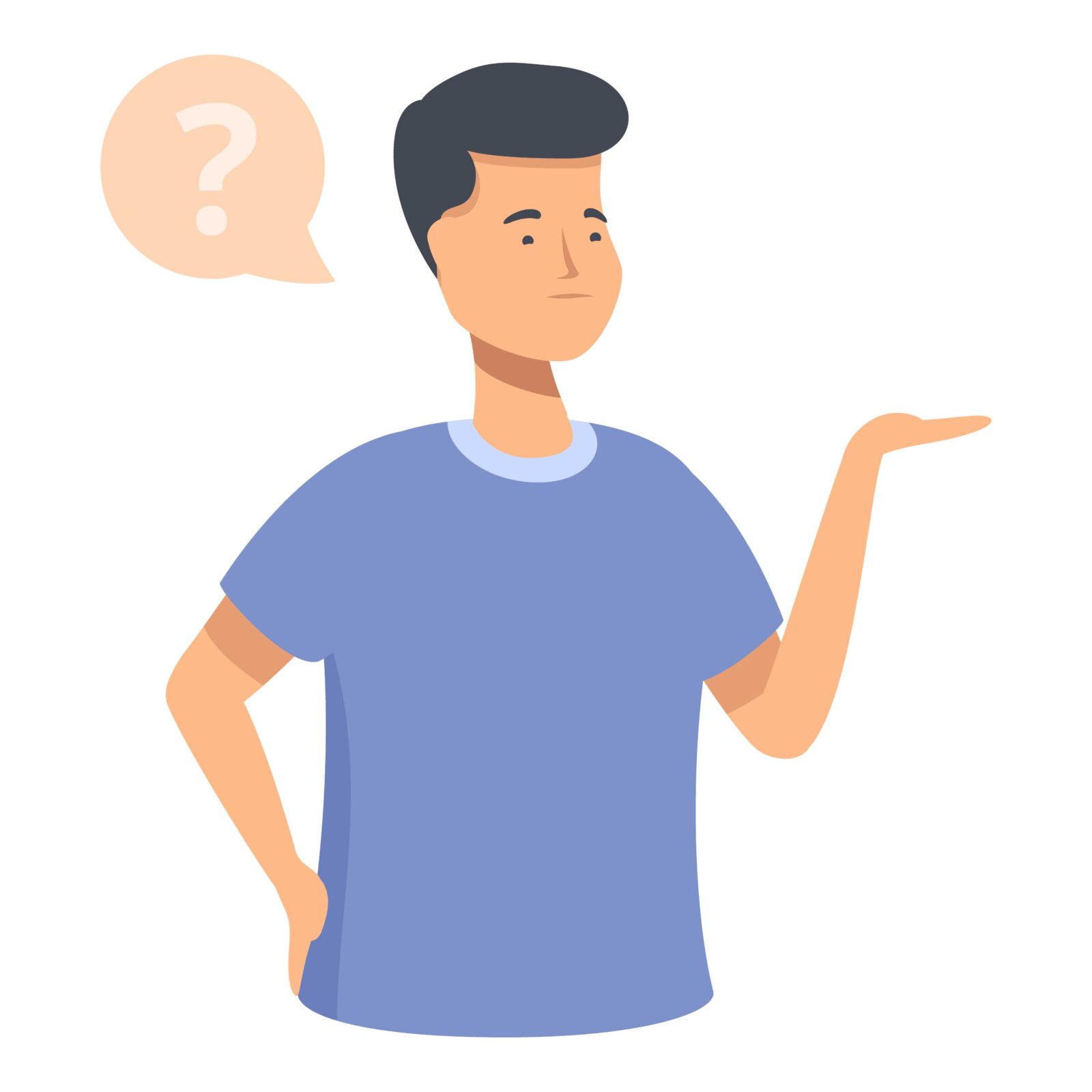 Homme se posant une question