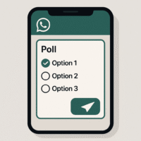 Sondage WhatsApp affiché sur smartphone avec options de vote