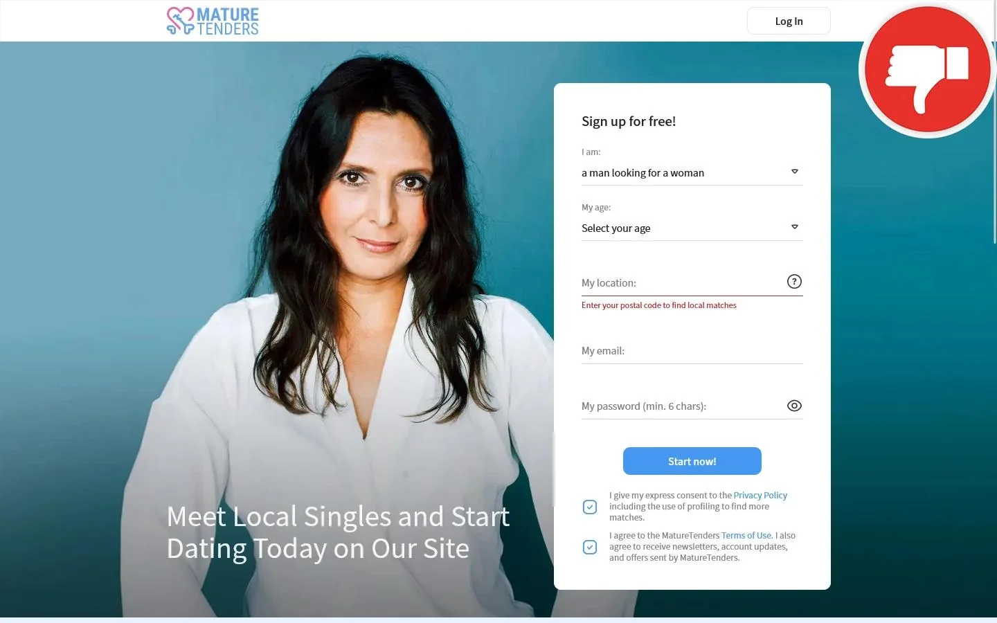 Page d'accueil de Mature Tenders