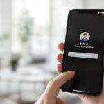 Utilisateur sur smartphone en train de supprimer son compte BeReal via l'application mobile, interface affichant le bouton "Delete Account".