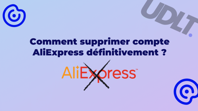 Illustration comment supprimer son compte aliexpress avec dégradé de couleur UDLT.